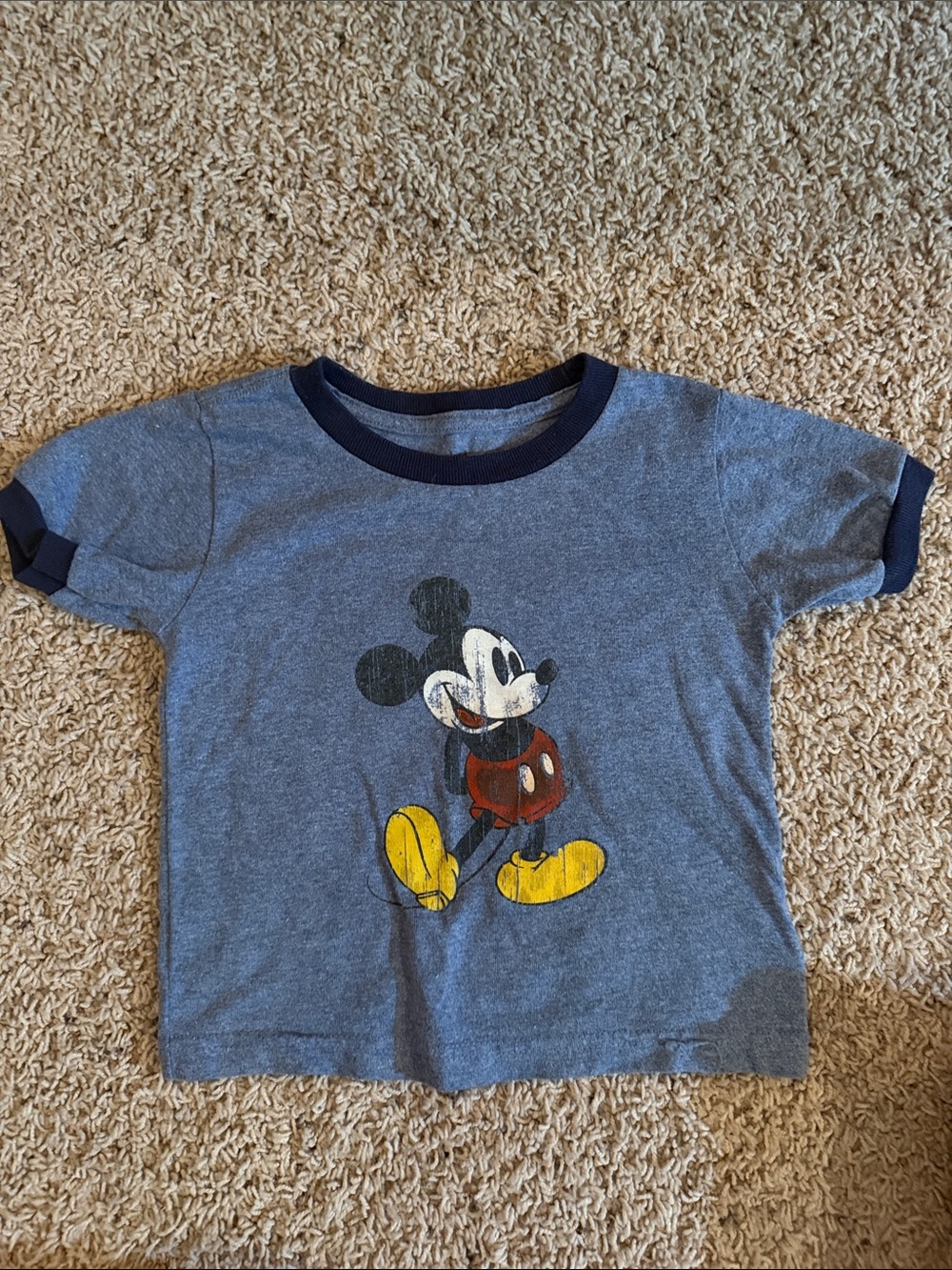 Kids Disney Mickey Mouse Navy Ringer Short-Sleeve Tee